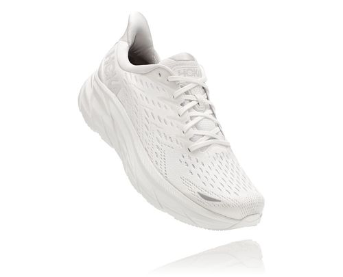 Hoka One One Herre Clifton 8 Road Løpesko Hvit/Hvit Norge-07MAT